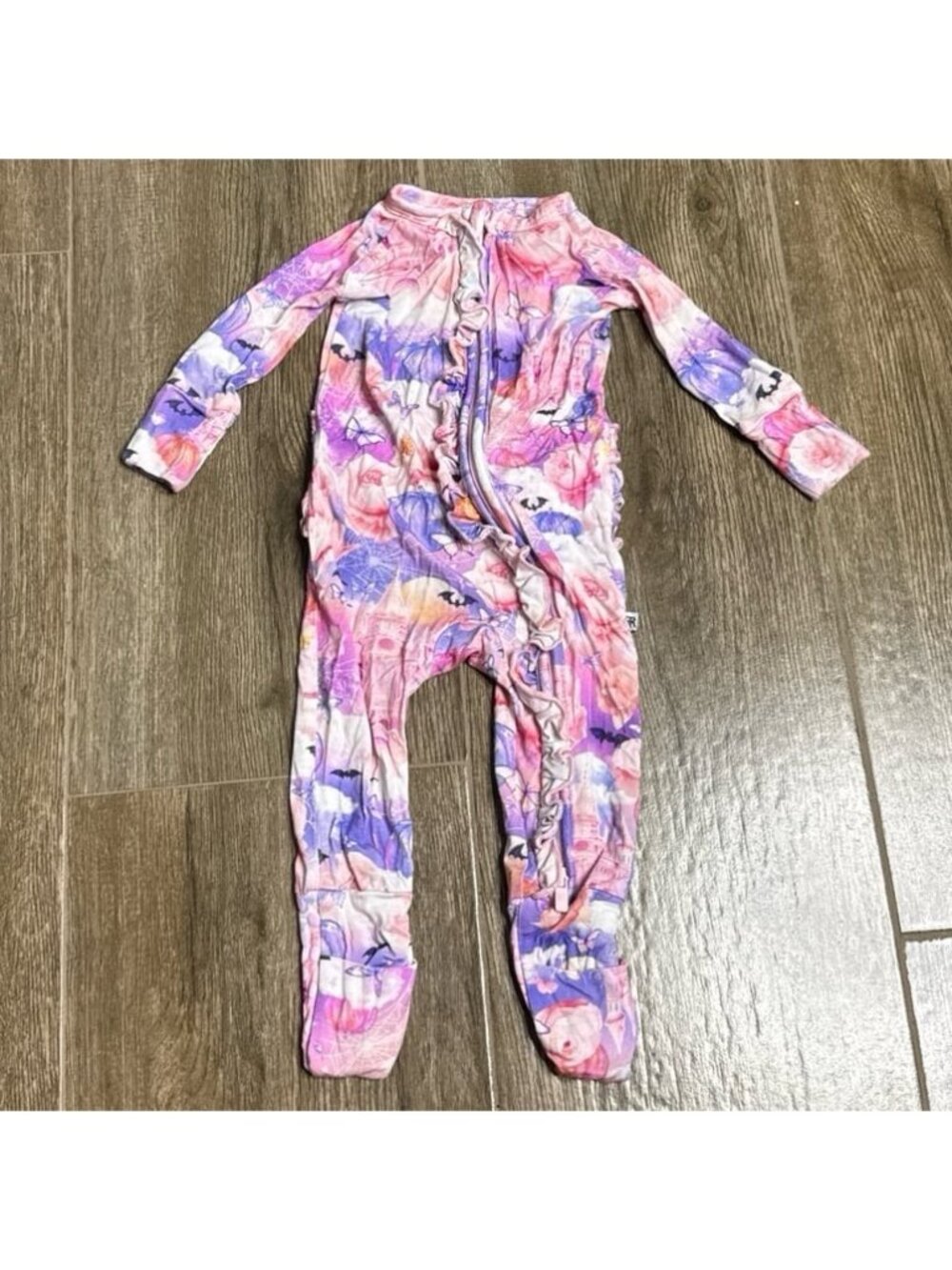 Bums & Roses Bamboo Footie Sleeper Pink Girls Newborn